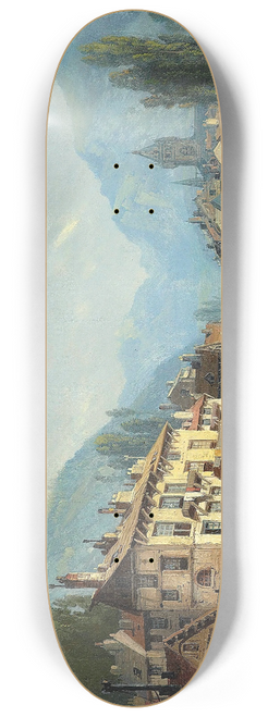 Charles Euphrasie Kuwasseg - An Alpine Town In Spring 8.25 inch art skate deck