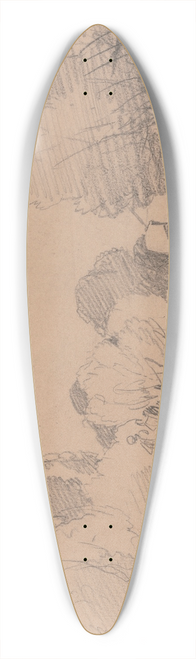 James Duffield Harding - Willows by a Stream, Horse and Cart Crossing Bridge 39.3 inch art pintail longboard deck