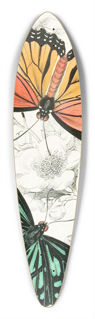 James Duncan - Euploea Limniace, Euploea Plexippe 39.3 inch art pintail longboard deck