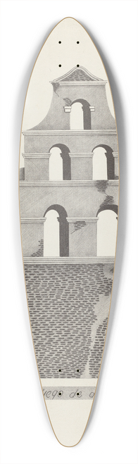 James Jones - Mision San Diego de Alcala 39.3 inch art pintail longboard deck