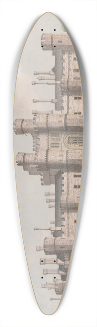 James Lambert of Lewes - Herstmonceux Castle, East Sussex: South West View 39.3 inch art pintail longboard deck