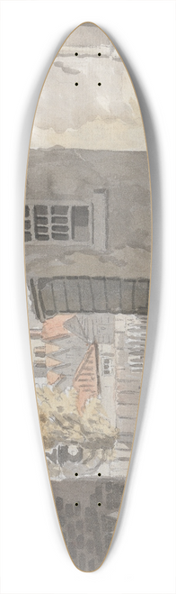 James Miller - Distant View of Church 39.3 inch art pintail longboard deck