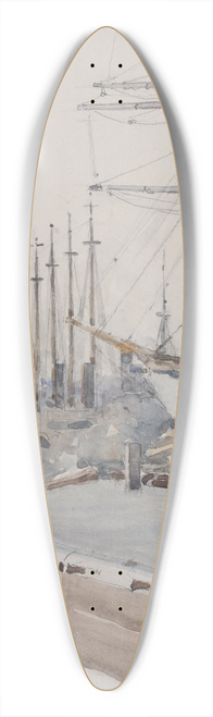 James Paterson - Old Harbour Marseilles 39.3 inch art pintail longboard deck