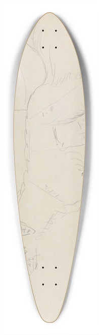 James Sowerby - A Dog (marked with measurements) 39.3 inch art pintail longboard deck