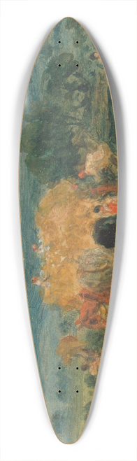 James Ward - A Harvest Scene with Workers Loading Hay on to a Farm Wagon 39.3 inch art pintail longboard deck