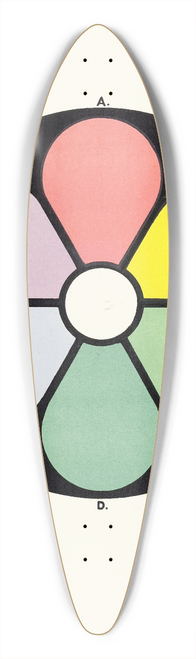 James Ward - Highly Illuminated Tints of the Primaries and their Complementaries 39.3 inch art pintail longboard deck
