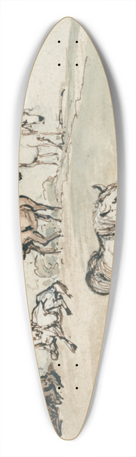 James Ward - Studies of Horses 39.3 inch art pintail longboard deck