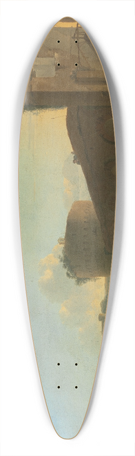 Jan Asselijn - The Tiber River with the Ponte Molle at Sunset 39.3 inch art pintail longboard deck