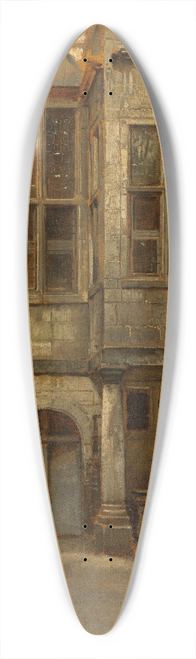 Jan August Hendrik Leys - Courtyard of Antwerp Town Hall 39.3 inch art pintail longboard deck