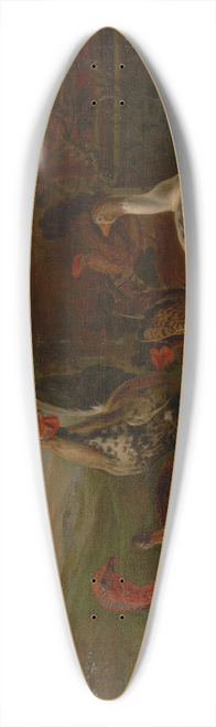 Jan Baptist Boel - A turkey, a rooster, chickens, geese, ducks, pigeons and doves by a well in a landscape 39.3 inch art pintail longboard deck