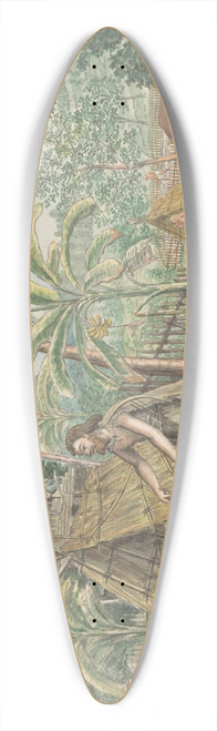 Jan Brandes - Adam en Eva in een utopisch dorpstafereel 39.3 inch art pintail longboard deck