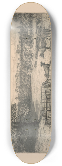 Charles Frederick William Mielatz - View of Rockwood, Tarrytown on the Hudson, residence of William Rockefeller, no. 5 8.25 inch art skate deck