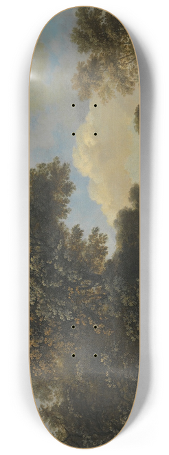 Adriaen Hendriksz. Verboom - A wooded landscape withtravellerson a sandy path 8.25 inch art skate deck