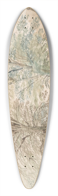 Jan Brueghel The Elder - Village Meeting Place under Two OldTrees 39.3 inch art pintail longboard deck