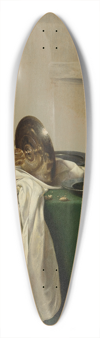 Jan Jansz. den Uyl - Pewter jug and silver tazza on a table 39.3 inch art pintail longboard deck