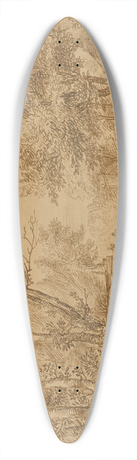 Jan Lievens - View of a Path in the Hague Forest, with Beggars at the Door of a Cottage 39.3 inch art pintail longboard deck