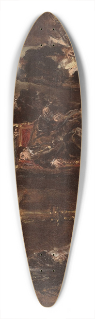 Jan Matejko - Twardowski conjuring the spirit of Barbara for Sigismund Augustus, sketch 39.3 inch art pintail longboard deck