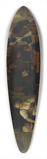 Jan Steen - Interior of an inn with an old man amusing himself with the landlady and two men playing backgammon, known as Two kinds of games 39.3 inch art pintail longboard deck