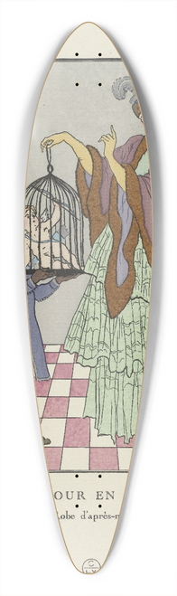 Jan van Brock - Lamour en cage , Robe daprs-midi 39.3 inch art pintail longboard deck