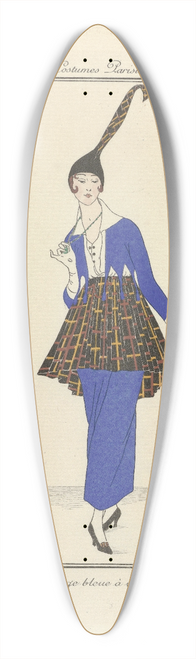 Jan van Brock - Robe de serge bleu 39.3 inch art pintail longboard deck
