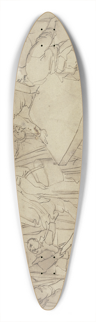 Jan van de Velde II - Market scene 39.3 inch art pintail longboard deck