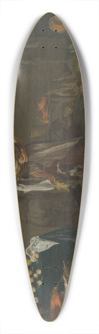Jan Van Kessel The Elder - A kitchen interior with a maid and a servant conversing 39.3 inch art pintail longboard deck