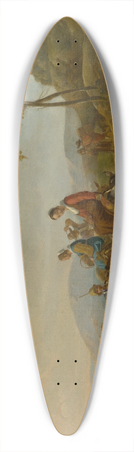 Jan van Ossenbeeck - Landscape with Shepherds 39.3 inch art pintail longboard deck