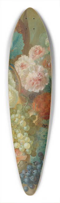 Jan Van Os - Still Life Of Peonies, A Cocks Comb And Morning Glories With A Pineapple, Ear Of Corn, Melons, Grapes, Plums And Raspberries 39.3 inch art pintail longboard deck