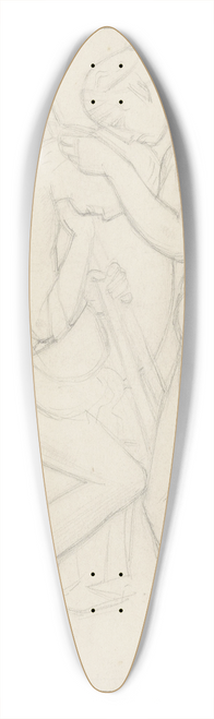 Jan Veth - Griekse krijger met zijn vrouw 39.3 inch art pintail longboard deck