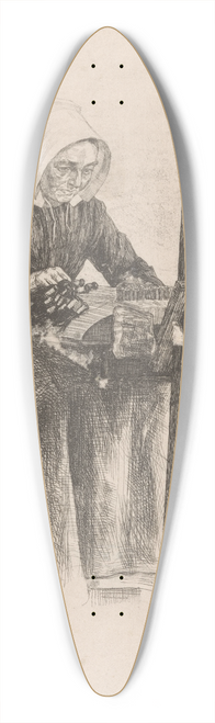 Jan Veth - Kantwerkster te s Gravemoer 39.3 inch art pintail longboard deck