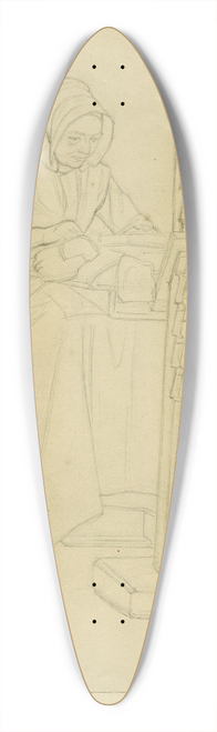 Jan Veth - Kantwerkster te s Gravenmoer 39.3 inch art pintail longboard deck