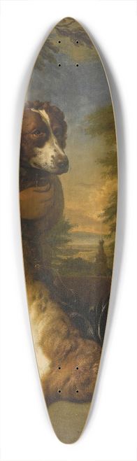 Jan Weenix - A Boy And A Dog With A Still Life Of Game, In A Park Landscape 39.3 inch art pintail longboard deck