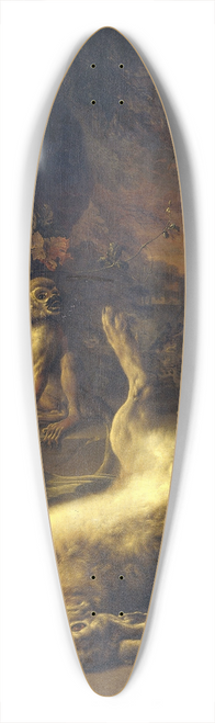 Jan Weenix - A Monkey and a Dog with Dead Game and Fruit 39.3 inch art pintail longboard deck