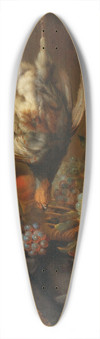 Jan Weenix - A partridge and fruit in a partially draped niche 39.3 inch art pintail longboard deck