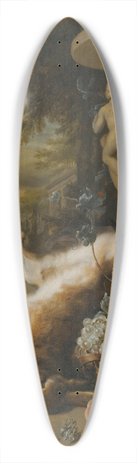 Jan Weenix - A Still Life Of Game Birds, Grouse, A Hare And A Kingfisher, With A Basket Of Fruit At The Foot Of A Stone Urn, An Ornamental Garden With A Fountain Beyond 39.3 inch art pintail longboard deck