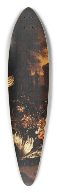 Jan Weenix - Fleurs et gibier mort devant un paysage 39.3 inch art pintail longboard deck