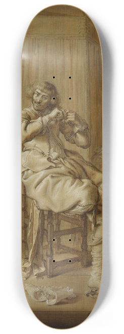 Adriaen Pietersz. Van De Venne - A Cavalierathis Toilet, Possibly A Self Portrait 8.25 inch art skate deck