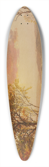 Jasper Francis Cropsey - A Distant View of the Hudson River in the Fall 39.3 inch art pintail longboard deck