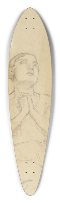 Jean-Achille Benouville - Femme assise, mains jointes au recto 39.3 inch art pintail longboard deck