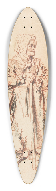 Jean-Antoine Watteau - Standing Savoyarde with a Marmot Box 39.3 inch art pintail longboard deck