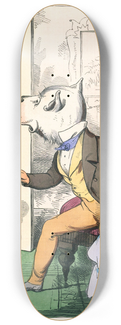 Charles Henry Bennett - The Dog And The Shadow 8.25 inch art skate deck