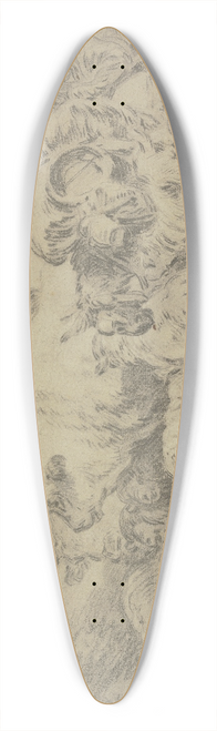 Jean-Baptiste Huet - Ein Hirte mit einem bepacktem Esel treibt Ochsen und Schafe vor sich her 39.3 inch art pintail longboard deck