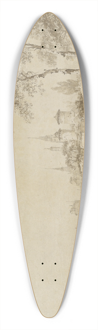 Jean-Baptiste Le Prince - Shepherds in a Landscape before a Fortified Town 39.3 inch art pintail longboard deck