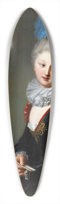 Jean-Baptiste Santerre - Portrait Of A Young Lady With A Letter, Thought To Be Mademoiselle Christine-Antoinette-Charlotte Desmares 39.3 inch art pintail longboard deck