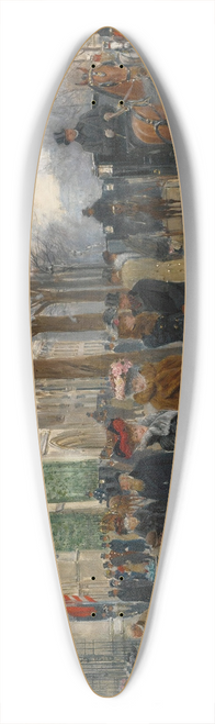 Jean Braud - Aprs Loffice  Lglise De La Sainte Trinit, Nol 1890 39.3 inch art pintail longboard deck