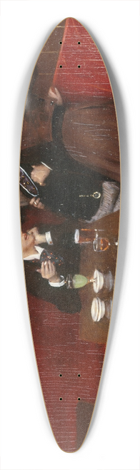 Jean Braud - Trois personnages dans un caf 39.3 inch art pintail longboard deck