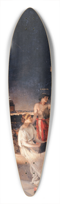 Jean Charles Cazin - Souvenir de fte  Paris 39.3 inch art pintail longboard deck
