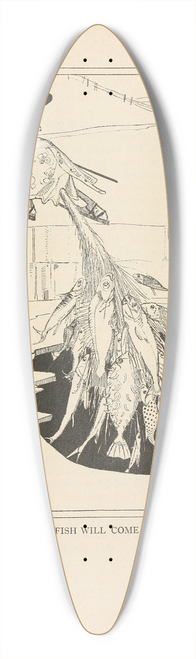 Jean de Bosschre - After a time the fish will come to bite at it 39.3 inch art pintail longboard deck