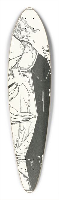 Jean de Bosschre - Let fall a plumb-line from my collar to the floor 39.3 inch art pintail longboard deck