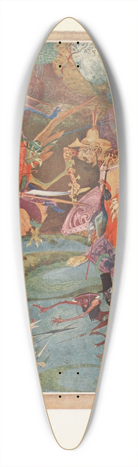 Jean de Bosschre - The Battle of the Birds and Beasts 39.3 inch art pintail longboard deck